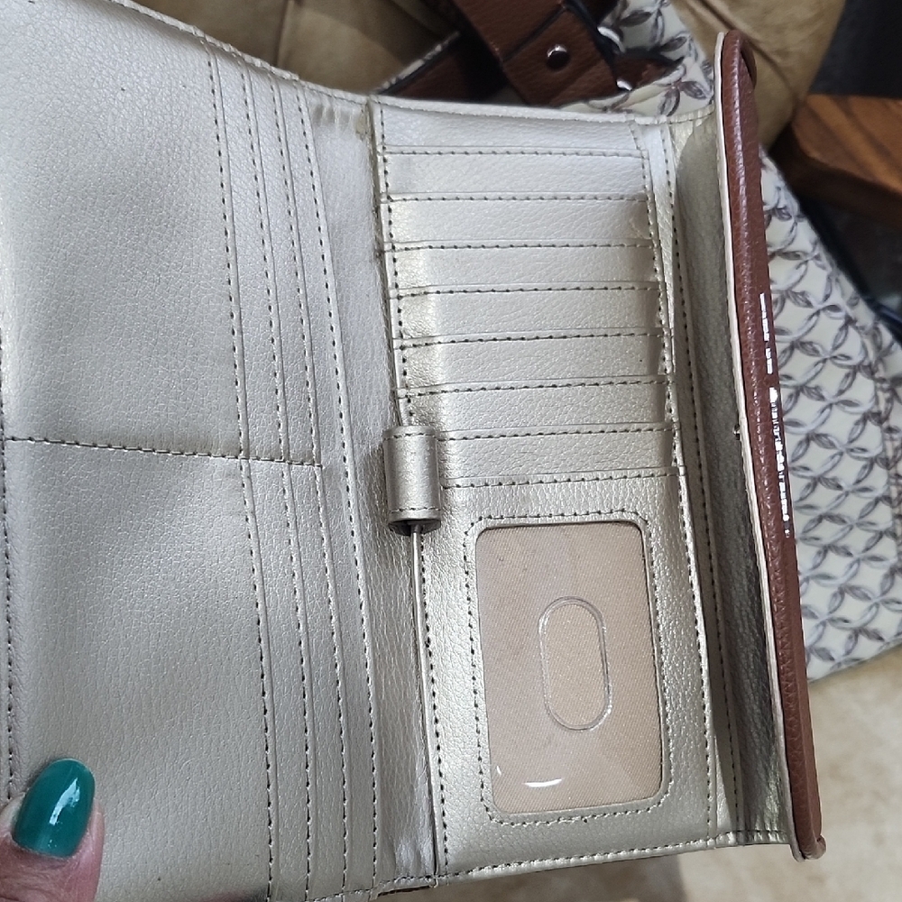 Dana Buchman Tan and Brown Patterned Tote with Wallet - Picture 2 of 4